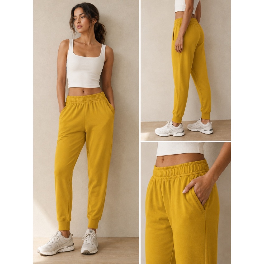 Nike‎ Yoga Therma-FIT Joggers Mustard Yellow Tapered Pants Medium P115